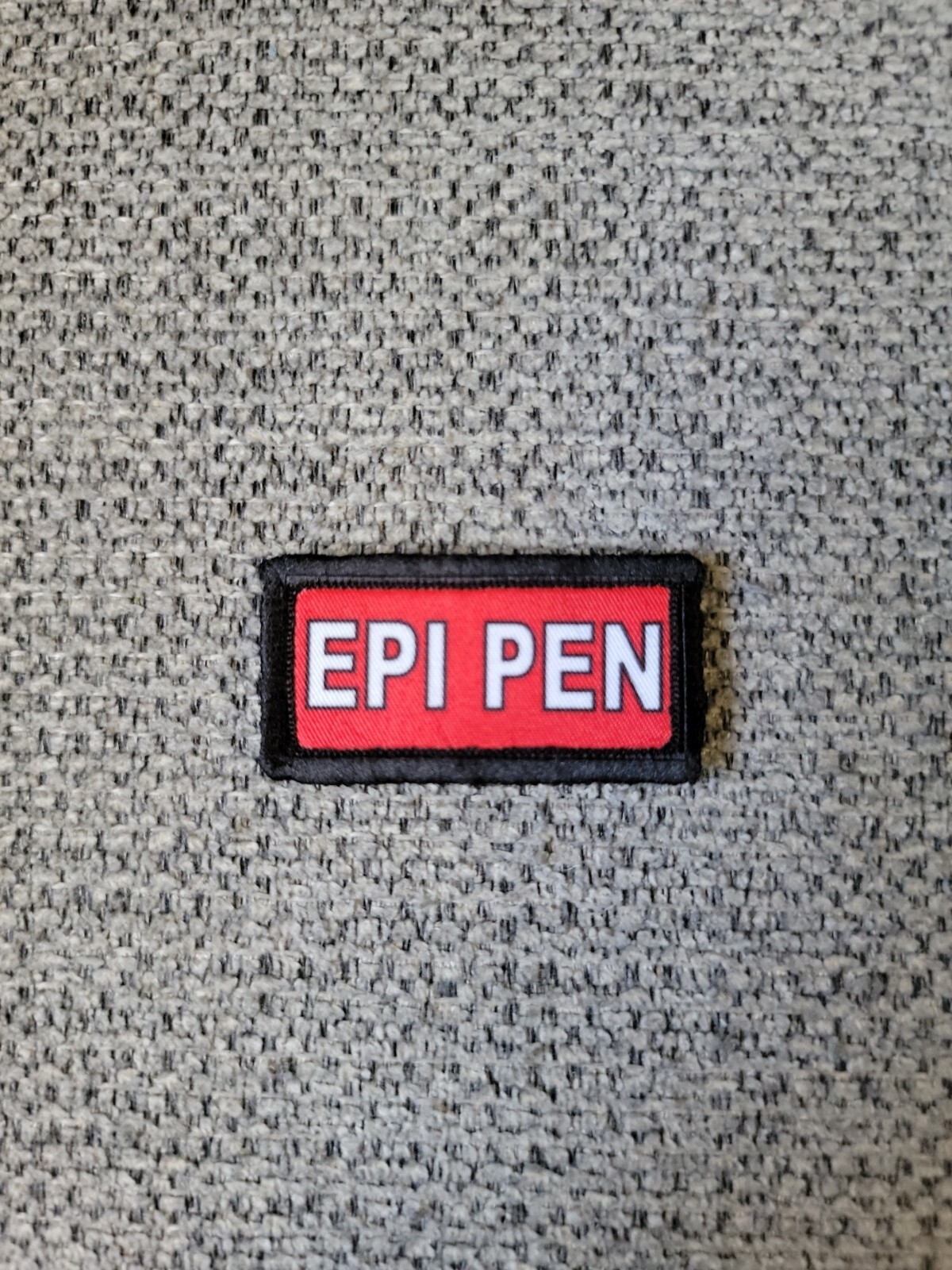 EPI PEN Red White First Aid Kit Bag 1x2 IFAK Patch w/ hook and loop backing