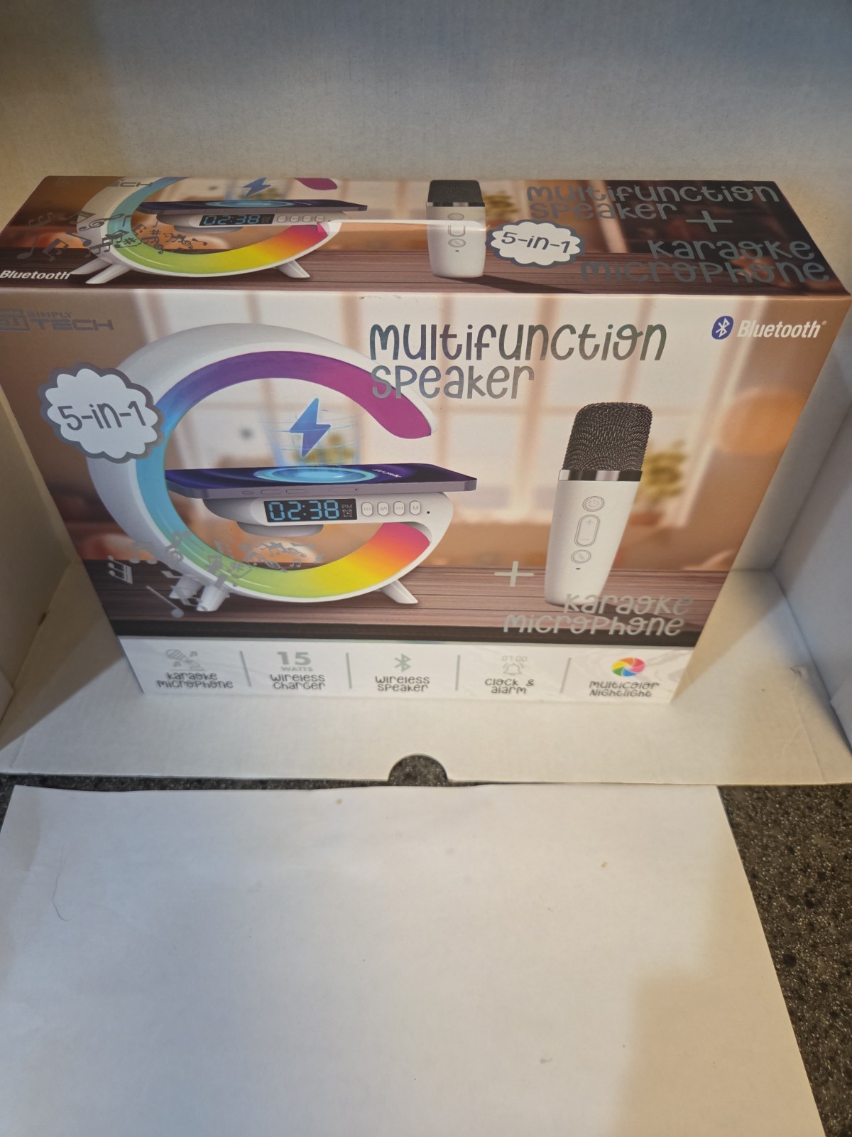St Simply Tech- 5 N 1 Multi Function + Karaoke Microphone Bluetooth. Brand New