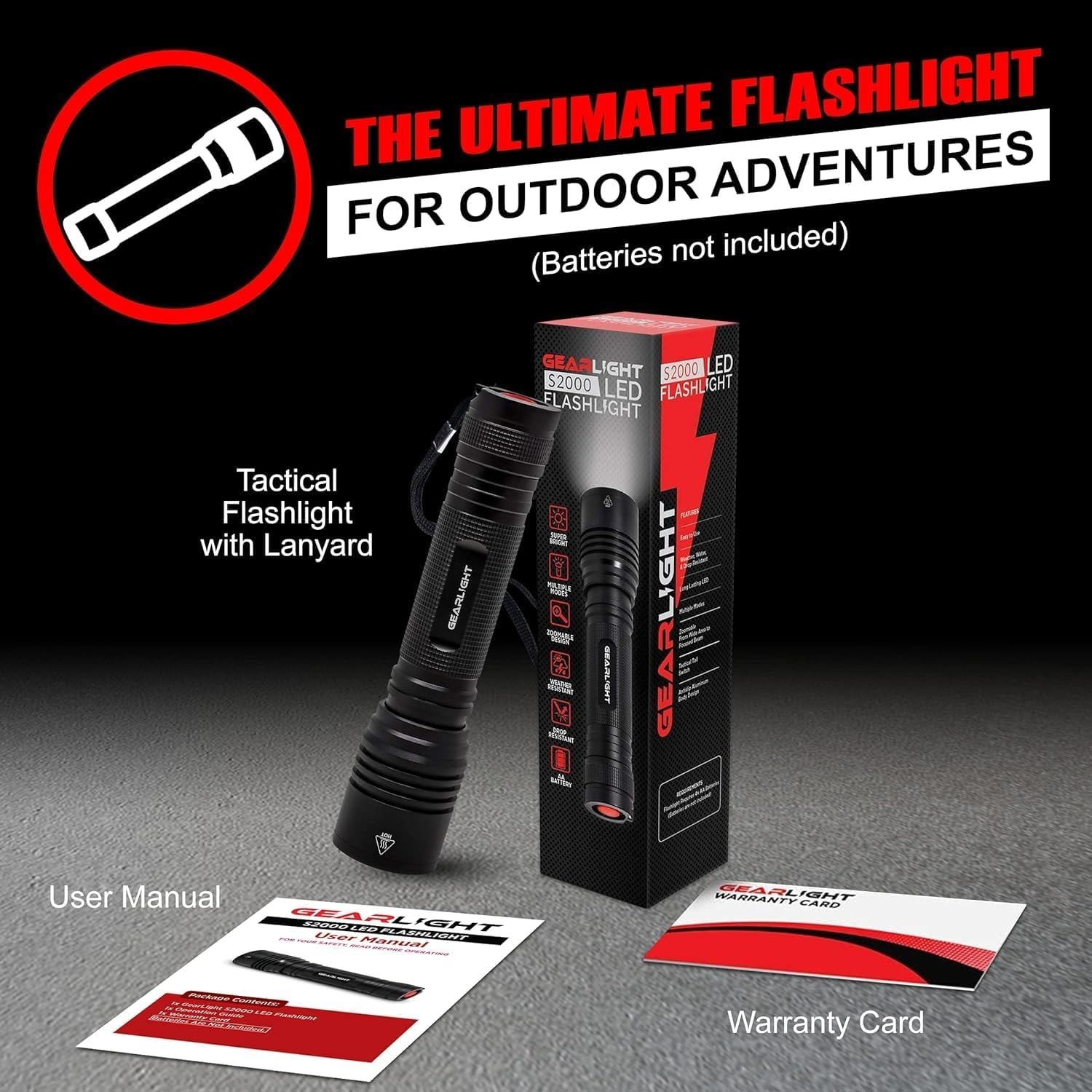 GearLight S2000 LED Flashlight High Lumens - Super Bright & Powerful #00001