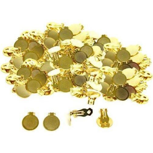 200 Gold Plated Clip On Earrings 18mm