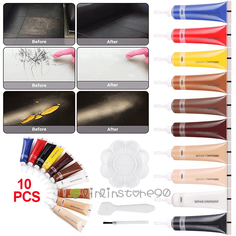 Kit De Reparacion De Cuero Y Vinilo Para Sofas | P Pintura En Gel Para Repar New