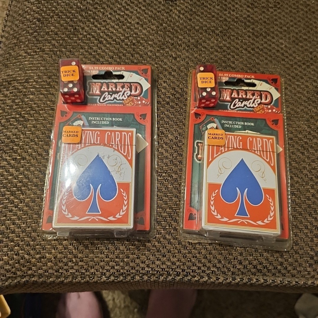 Set of 2 Ultimate Marked & Tapered Deck of Magic Cheating Cards