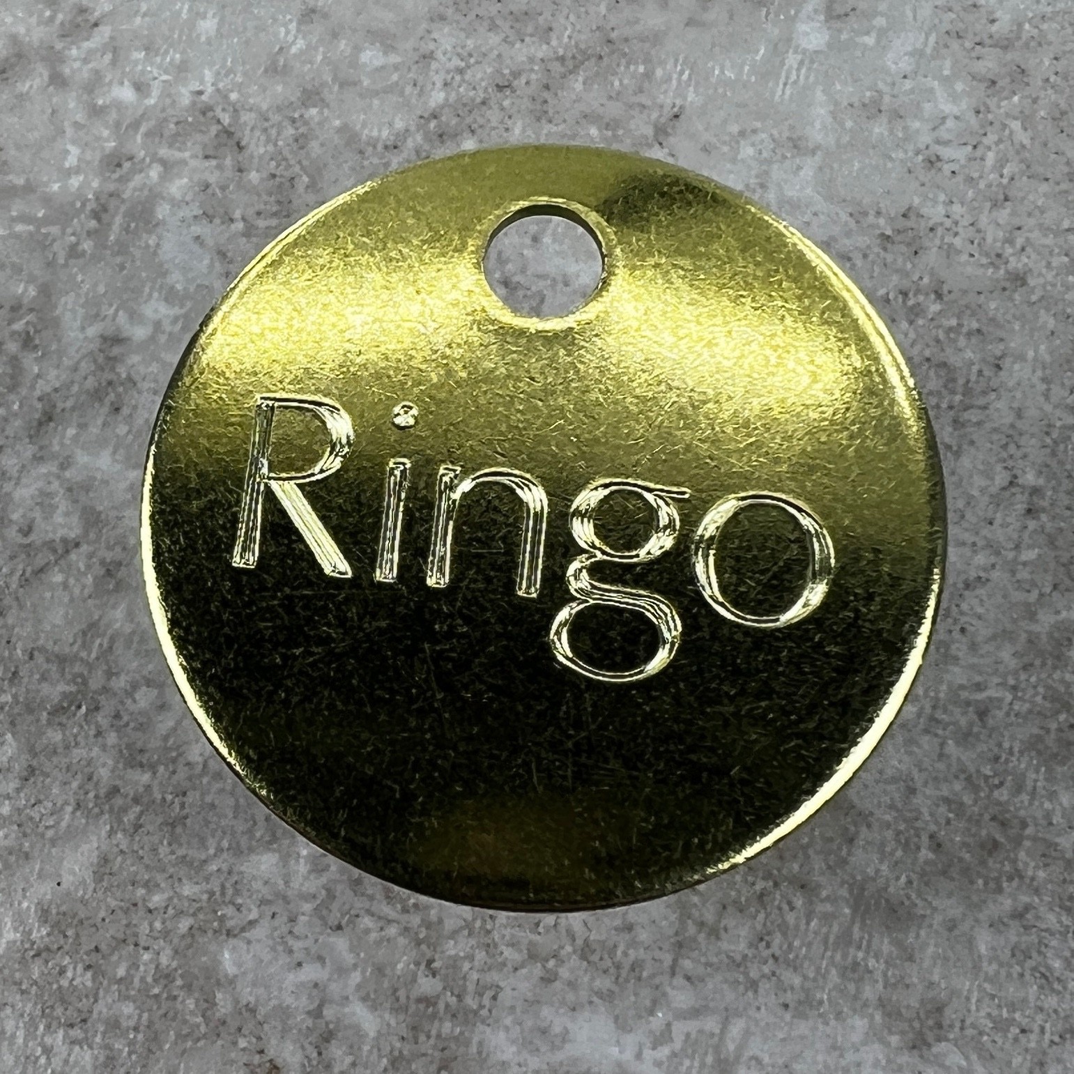 Custom Engraved Dog Tags Personalized Dog Collar Pet ID Tags RUSTIC BRASS CIRCLE