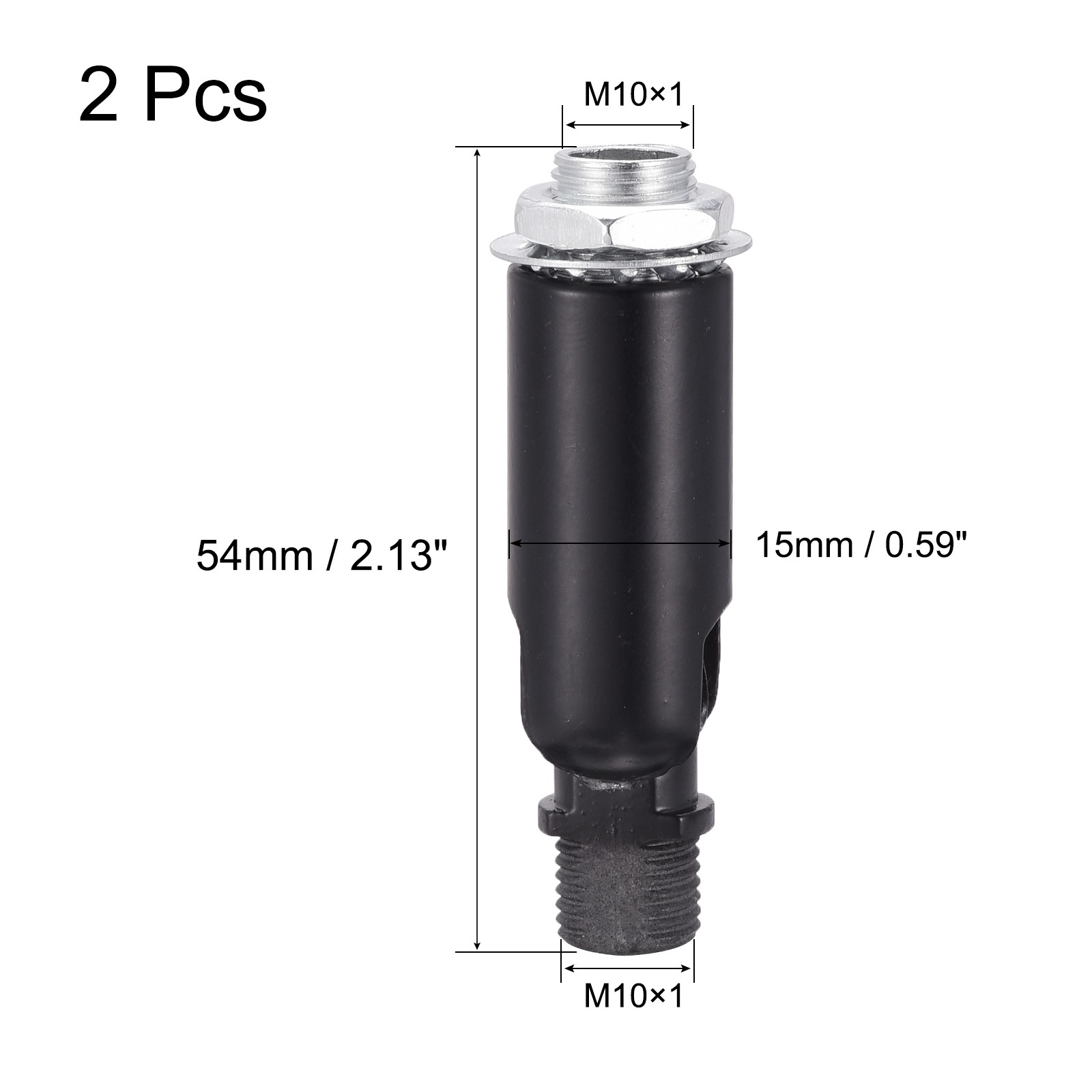 2Pcs Sloped Ceiling Adapter 180° Swivel M10 Black