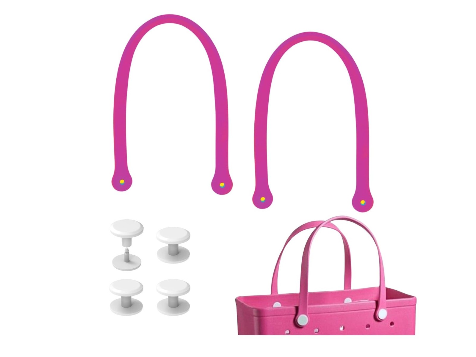Replacement Straps for Large Rubber Beach Bag, Replacement Handles with 4 Sna...