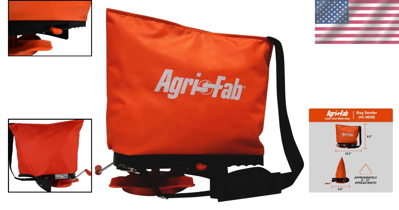 Efficient Handheld Bag Seeder Spreader with Rear Baffle for Easy Element Control