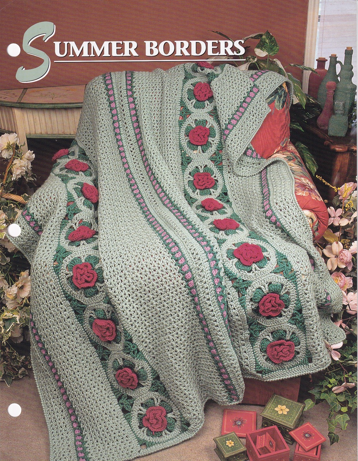 Crochet Afghan Pattern SUMMER BORDERS Instructions Annie's