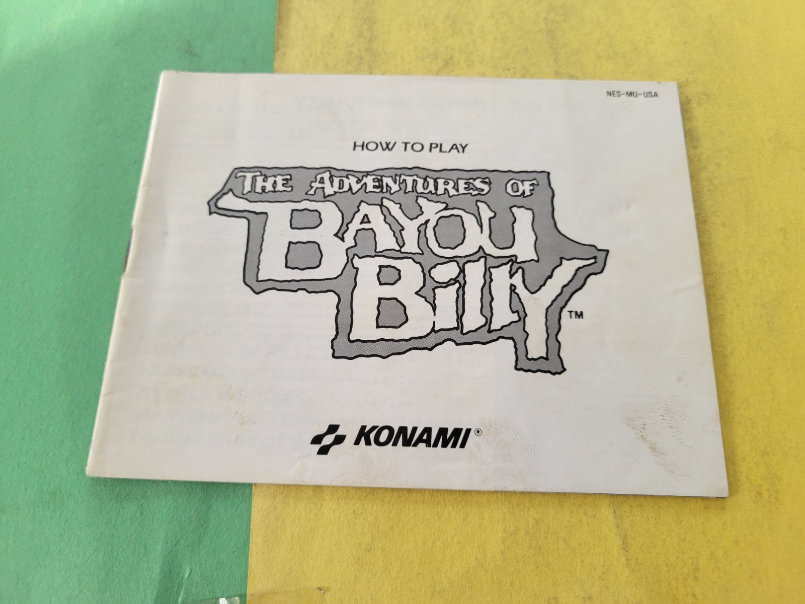 The Adventures of Bayou Billy Instruction Manua NES Nintendo
