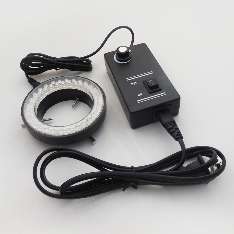 60mm Inner Diameter Microscope LED UV Light Source Ring Lamp w/ Dimmer Adapter
