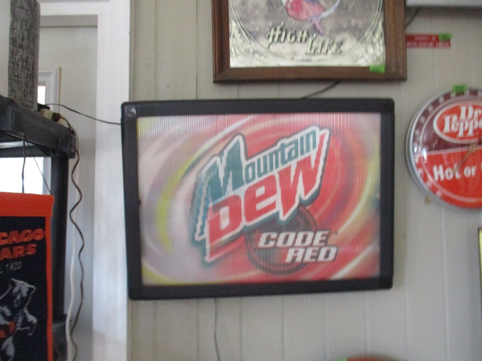 lighted Mountain Dew Diet Mt. Dew, Code Red Mt. Dew motion changes sign