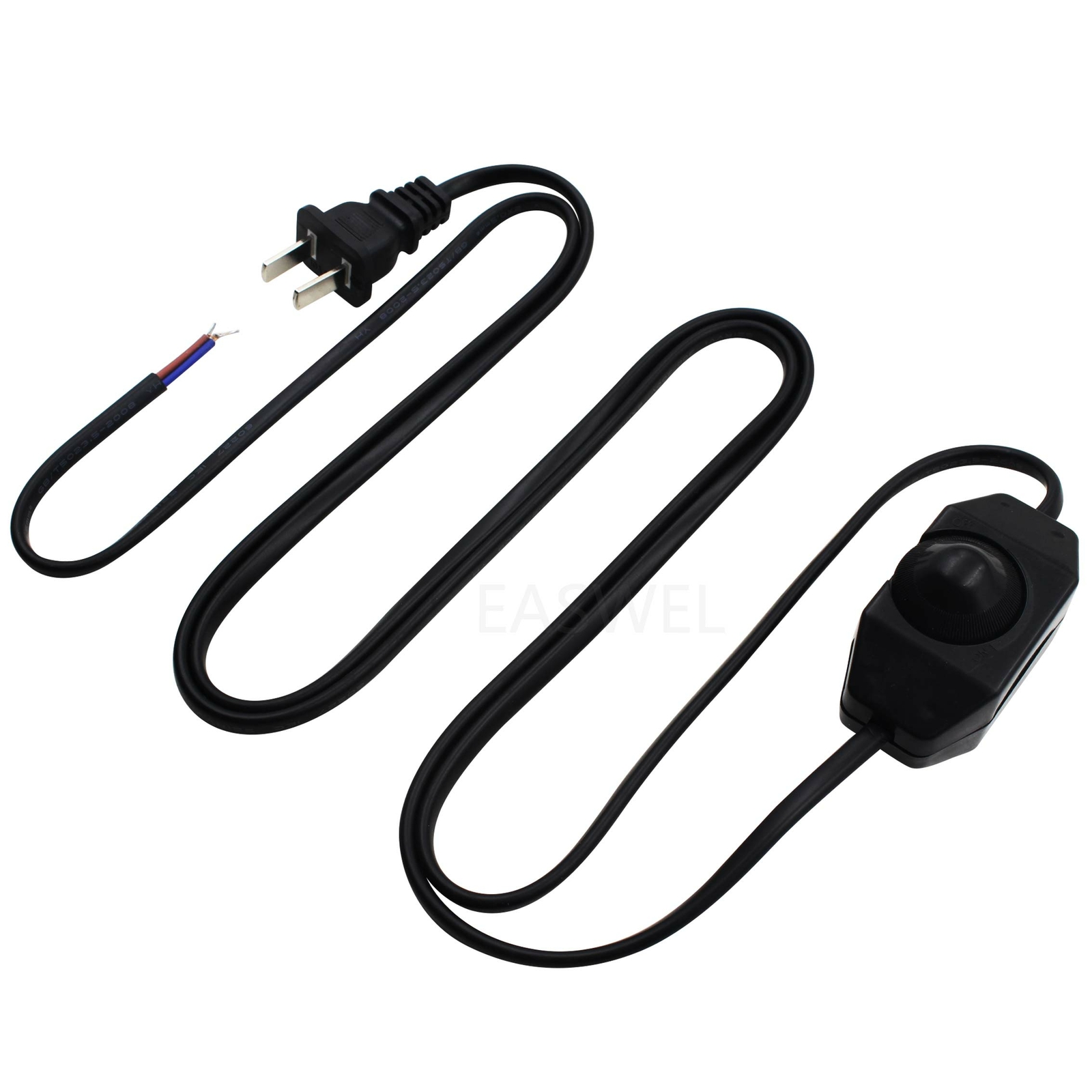 Black Extension Cord Lamp Power Cord with Dimmer Switch