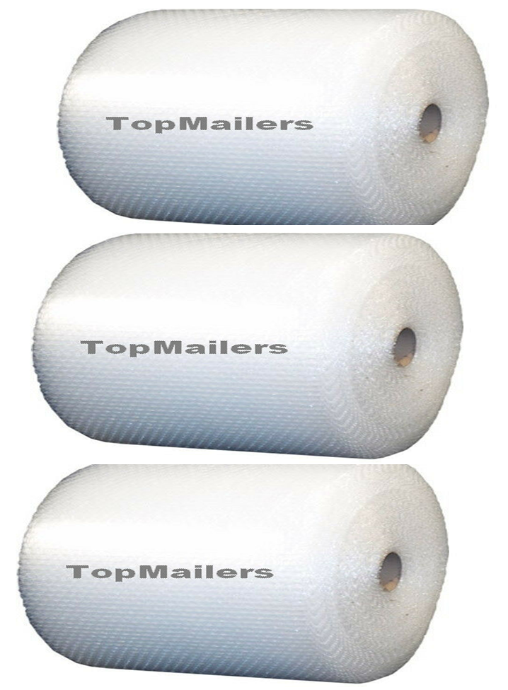 12" Wide - 1/2" x 195' Bubble Cushioning Wrap - LARGE Bubbles (3 Rolls)