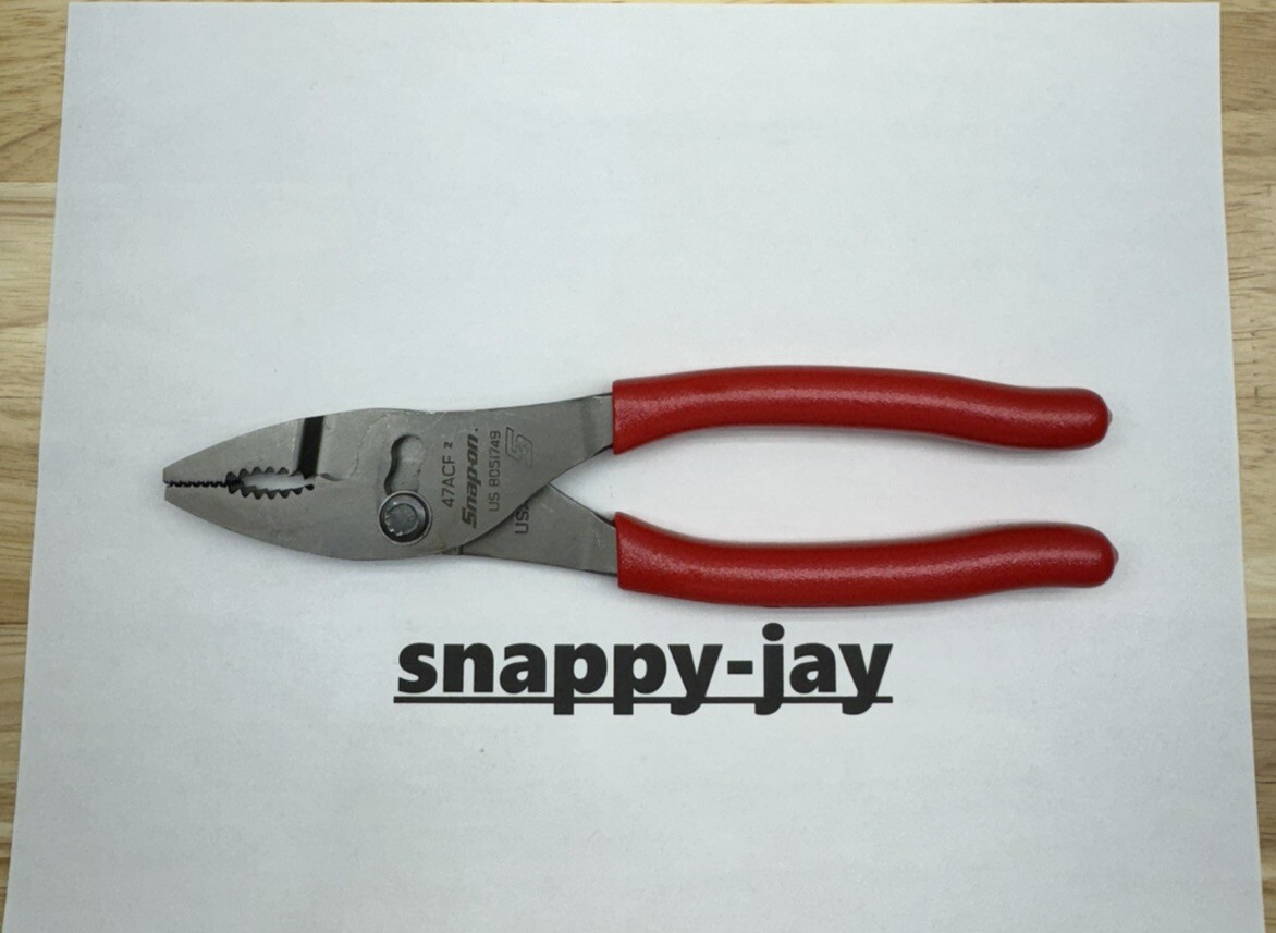 Snap-on Tools USA NEW RED 8" Talon Soft Grip Combo Slip-Joint Pliers 47ACF