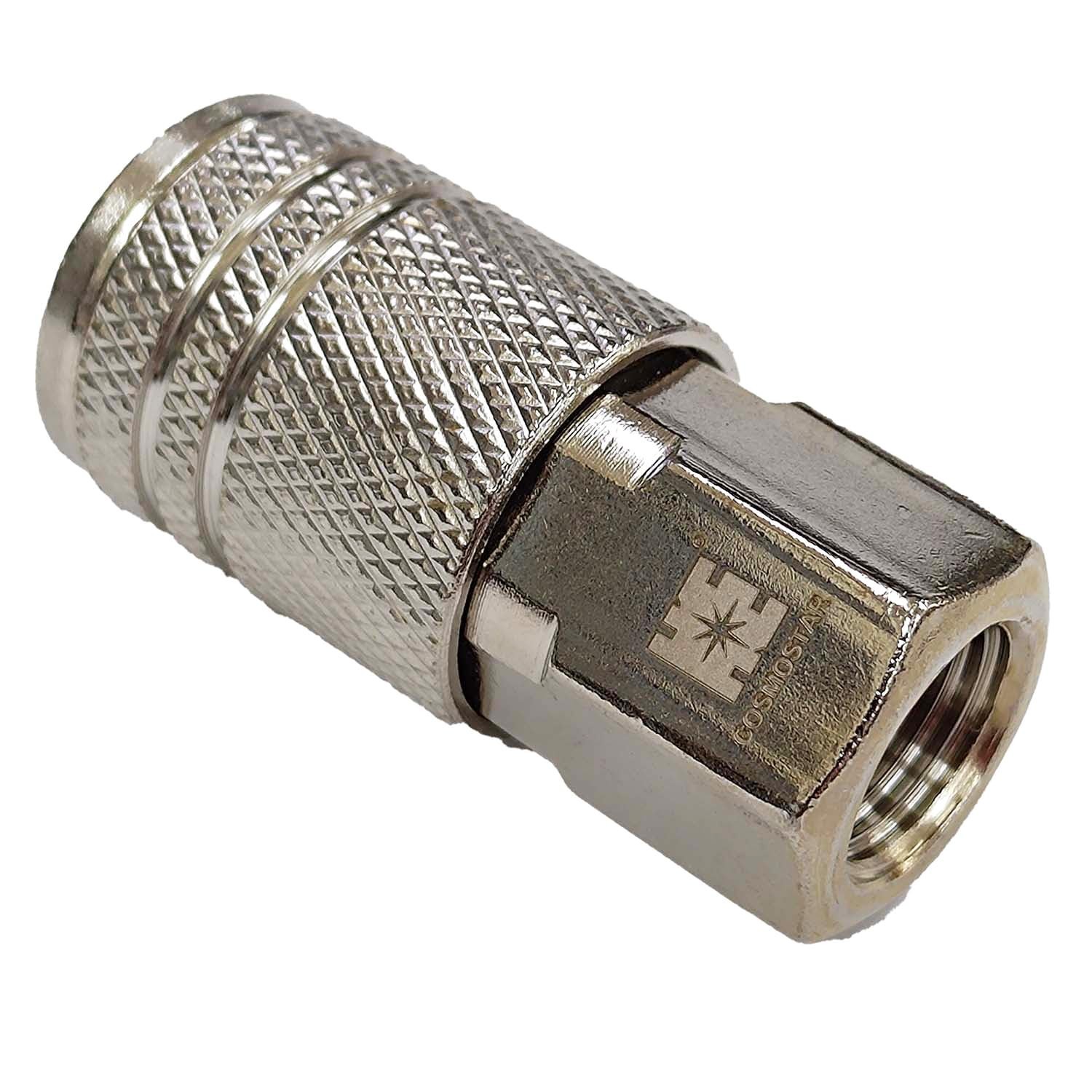 COSMOSTAR Industries Steel 1/4" CFNPT Air Coupler - 1/4 Inch Flow Size and 1/...