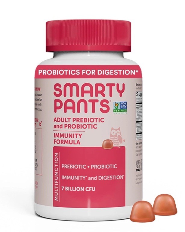 SmartyPants Adult Probiotic & Prebiotic Gummies 60 Count, Immunity Formula