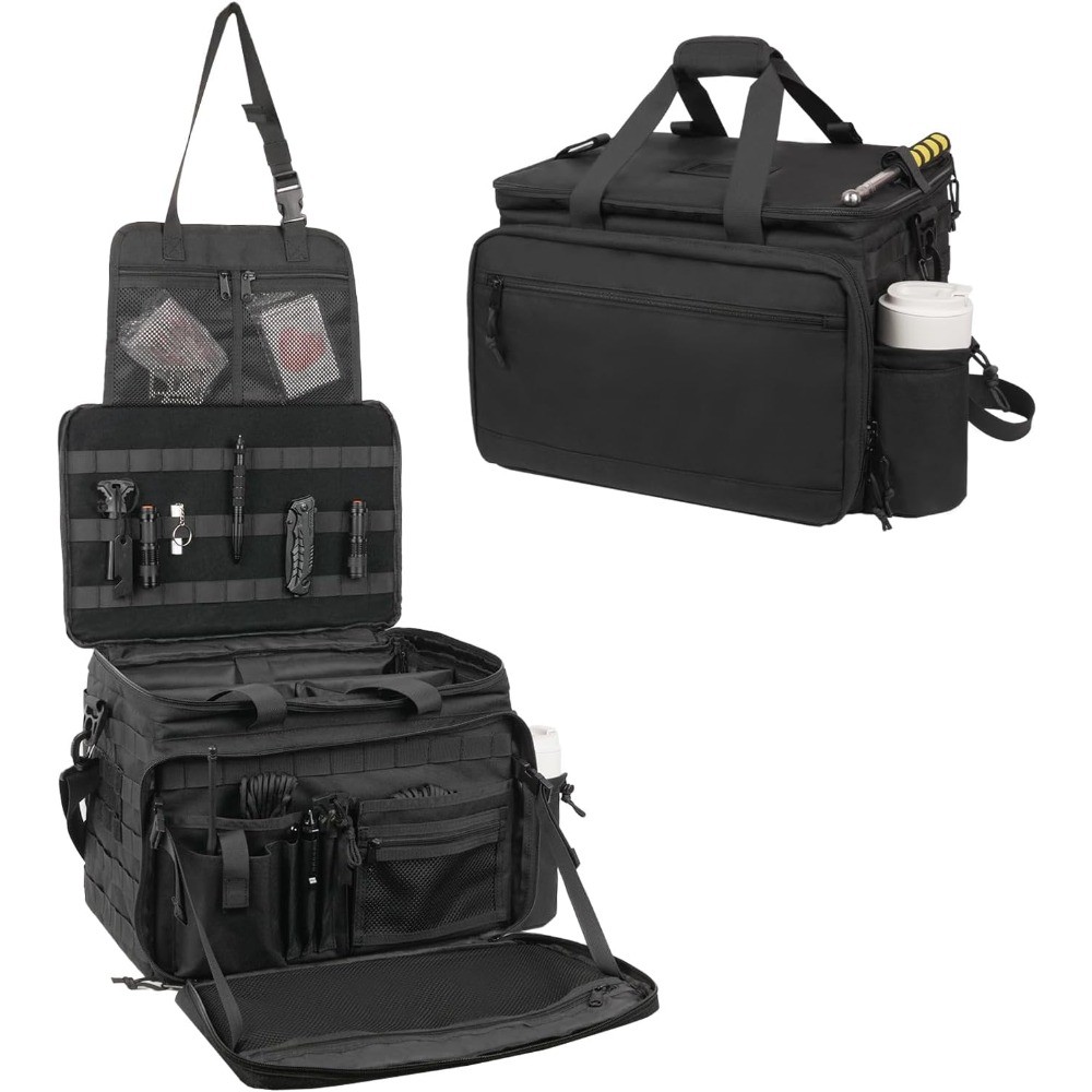 Law Enforcement Patrol Bag Police Gear Car Front Seat Organizer MOLLE Black