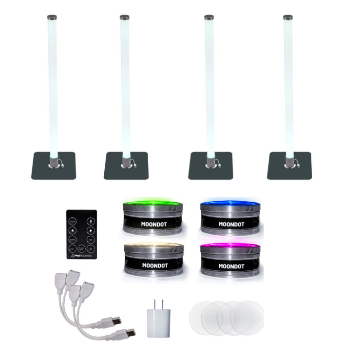 Prost Lighting MoonTube Set of 4 | RGBW Mini Pars w/ Tube Columns | 360 Degree