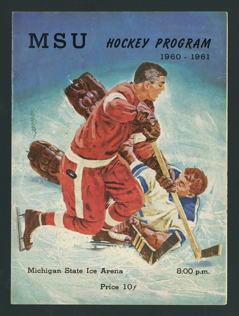 1960-61 MICHIGAN STATE SPARTANS MICHIGAN TECH HUSKIES LOU ANGOTTI JUNIOR SEASON