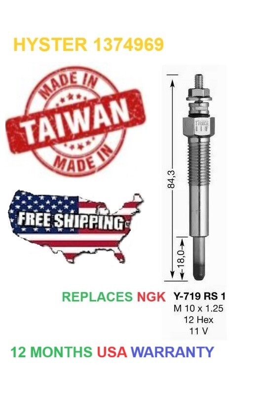 1374969 HYSTER H 2.50 XL GLOW PLUG  ISUZU ENGINE