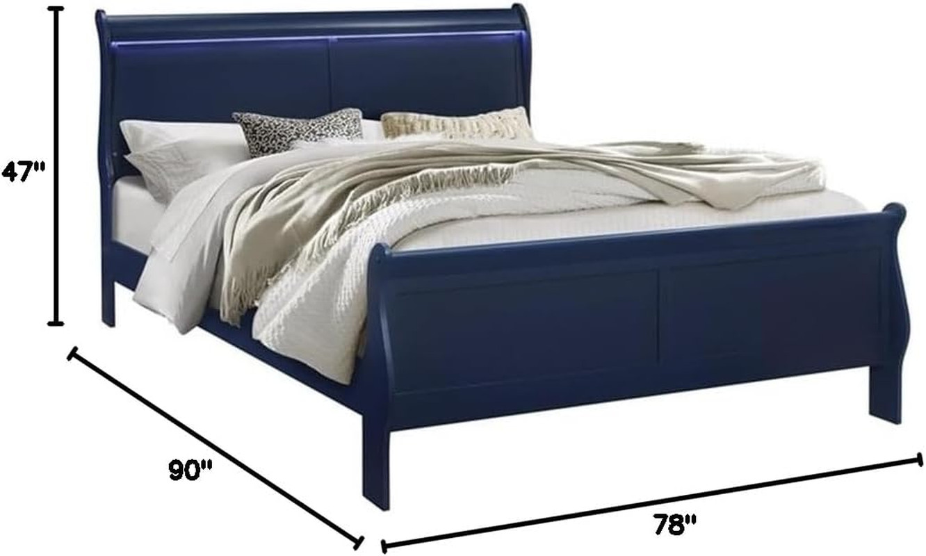 Charlie Blue King Bed