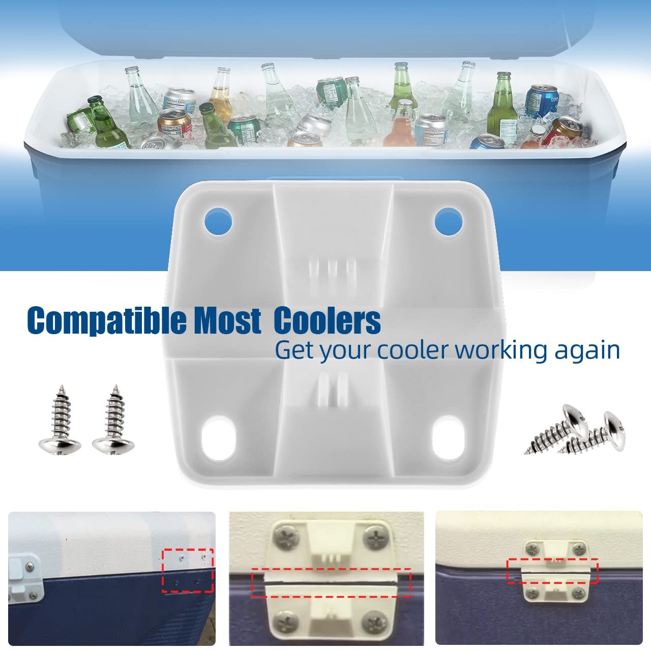 Cooler Plastic Hinges Replacement for Coleman - Replacement Hinges for Coleman