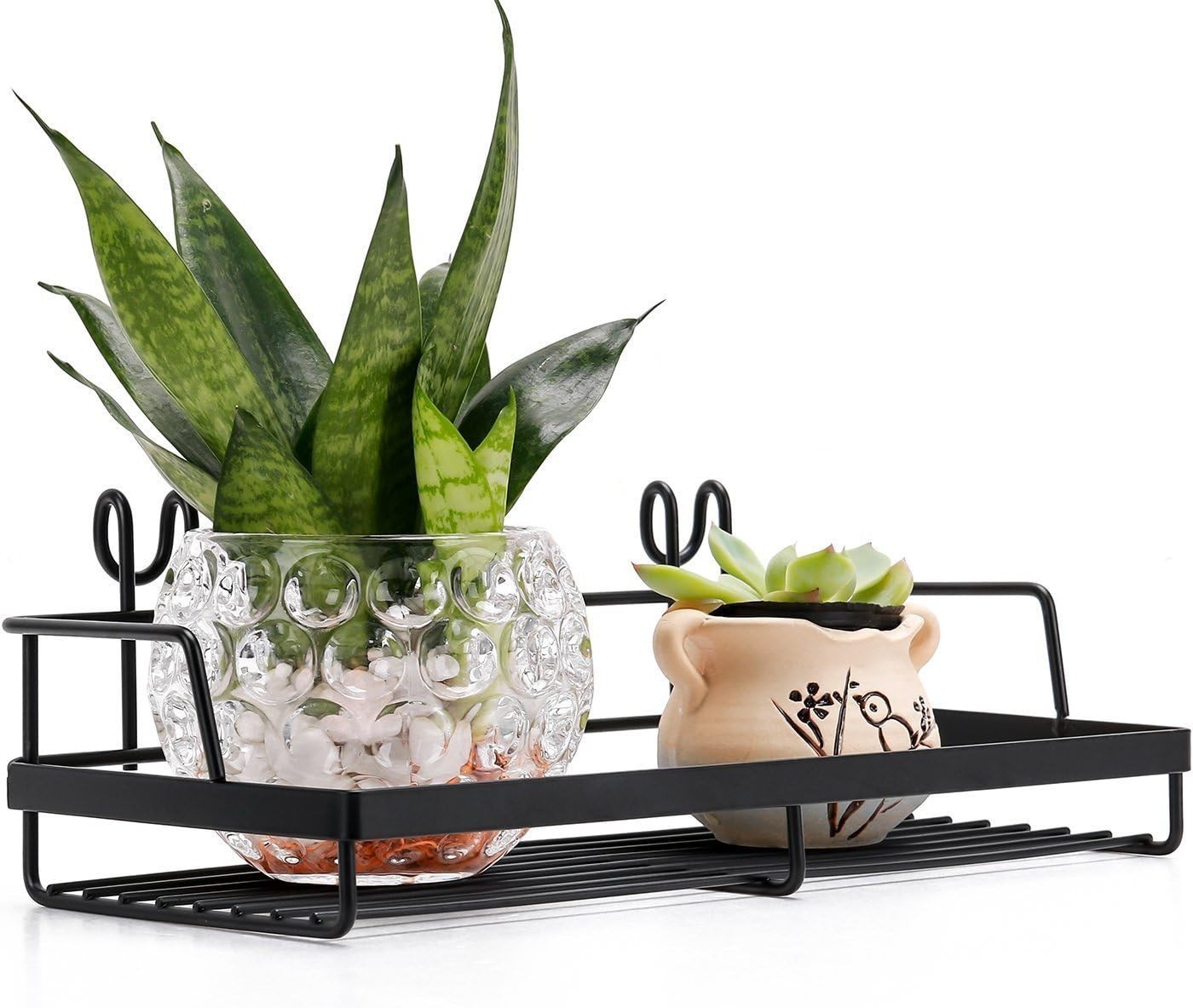 Elegant Wall-Mounted Hanging Basket for Decoration and Storage - Black Finish