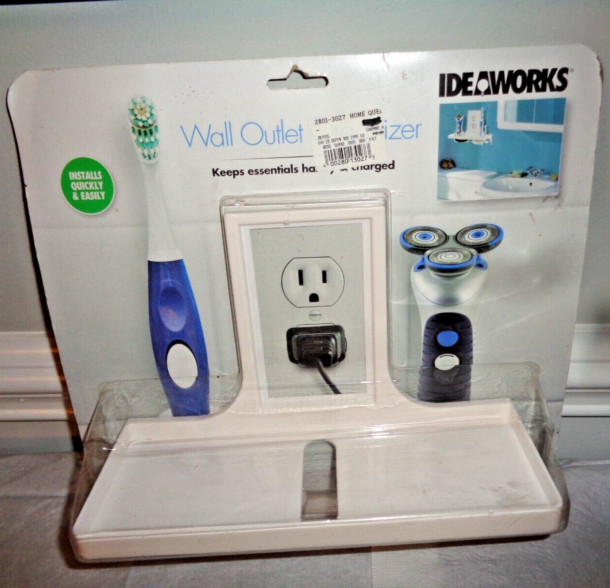 Wall Outlet Organizer Keep Essential Handy While Charging Hold Toothbrush Shaver