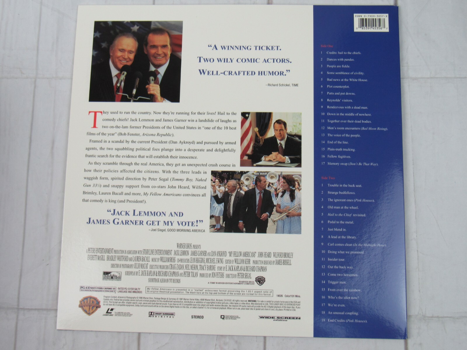 My Fellow Americans Widescreen Edition Laser Disc PG13