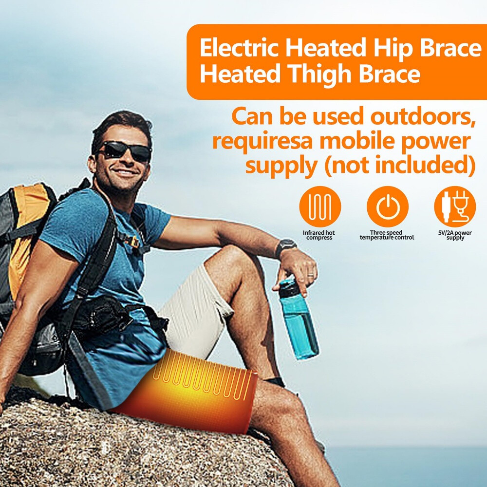 Heating Hip Wrap Brace 3 Heating Modes Adjustable Belt Pain Relief Thigh US