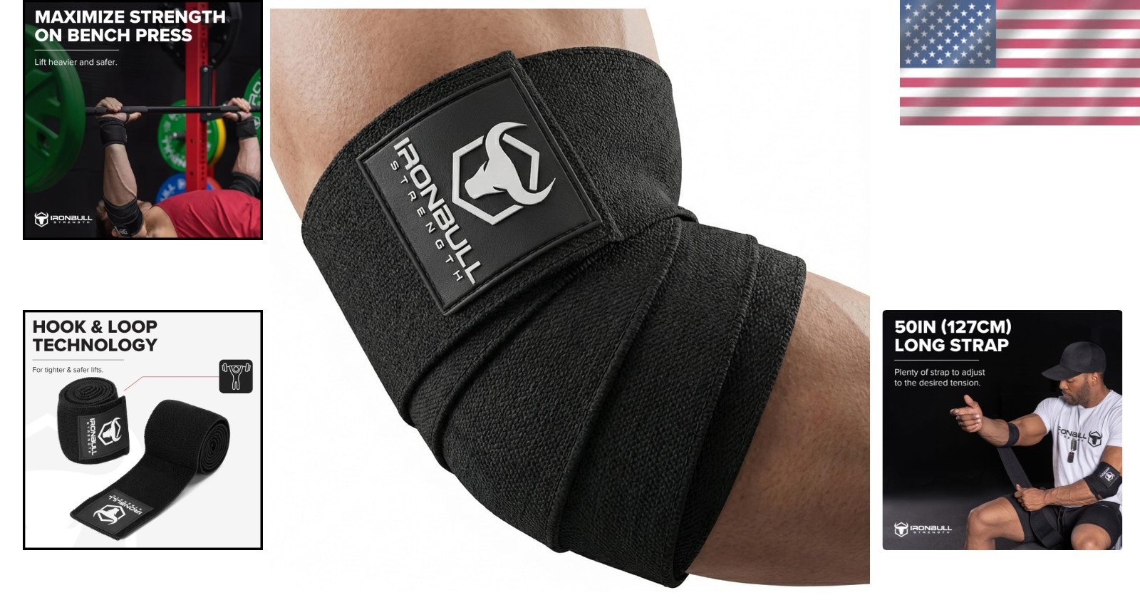 Heavy-Duty Elbow Braces for Weightlifting - 50" Pair