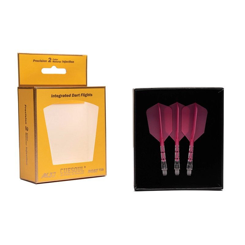 CUESOUL ROST T19 Integrated Dart Shaft and Flight Slim Shape,Set of 3-Pink