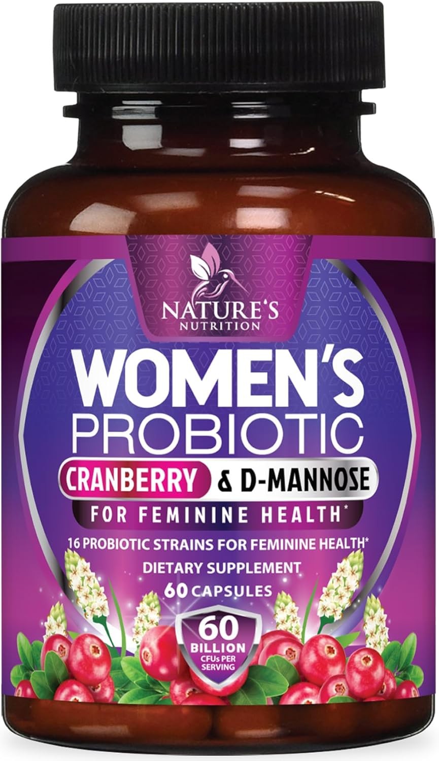 Probiotics for Women 60 Billion CFU - 16 Unique Strains, Prebiotics Cranberry &