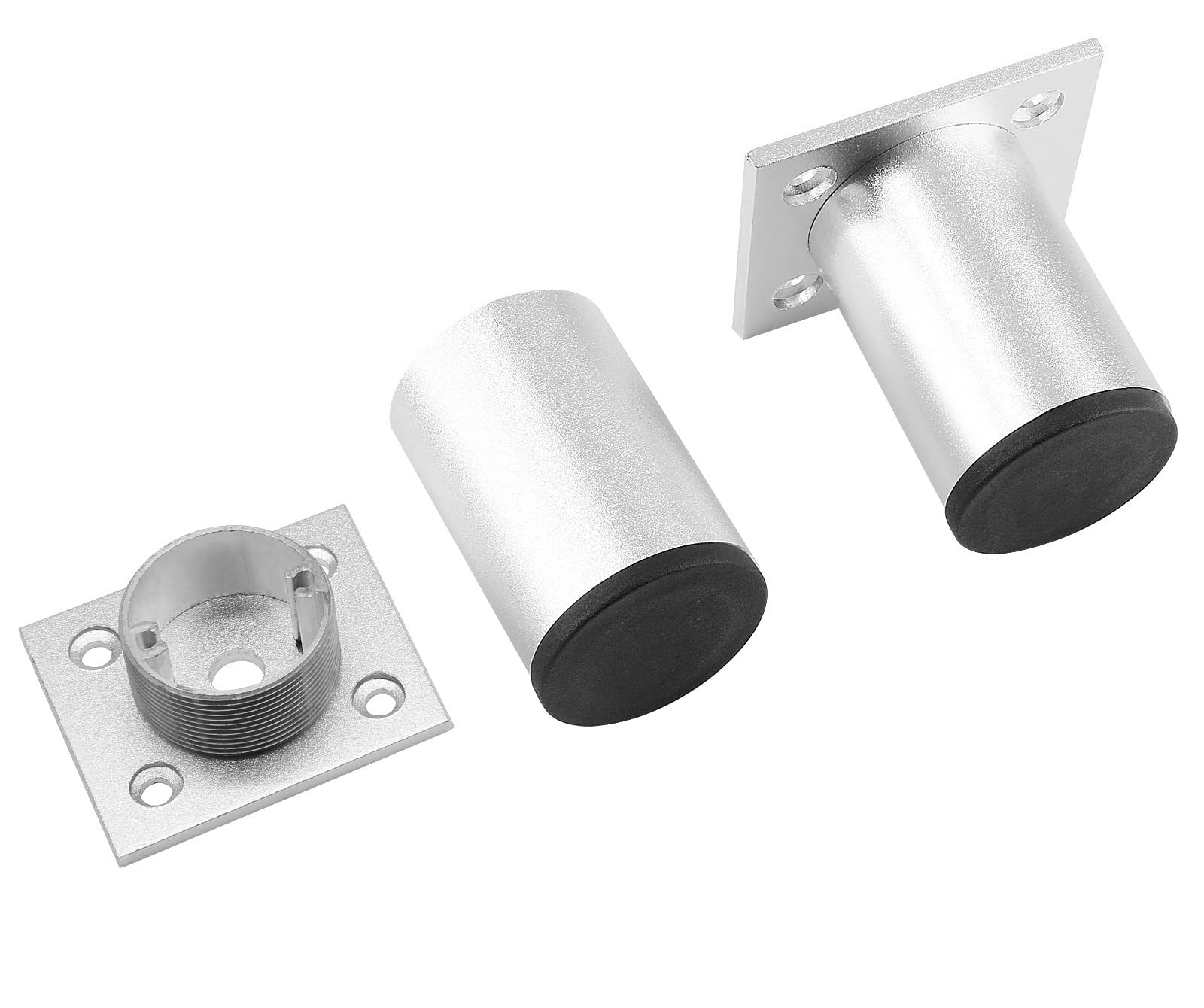 4 PCS Furniture Legs 2.36 Inch Adjustable Aluminum Alloy Cabinet Silver