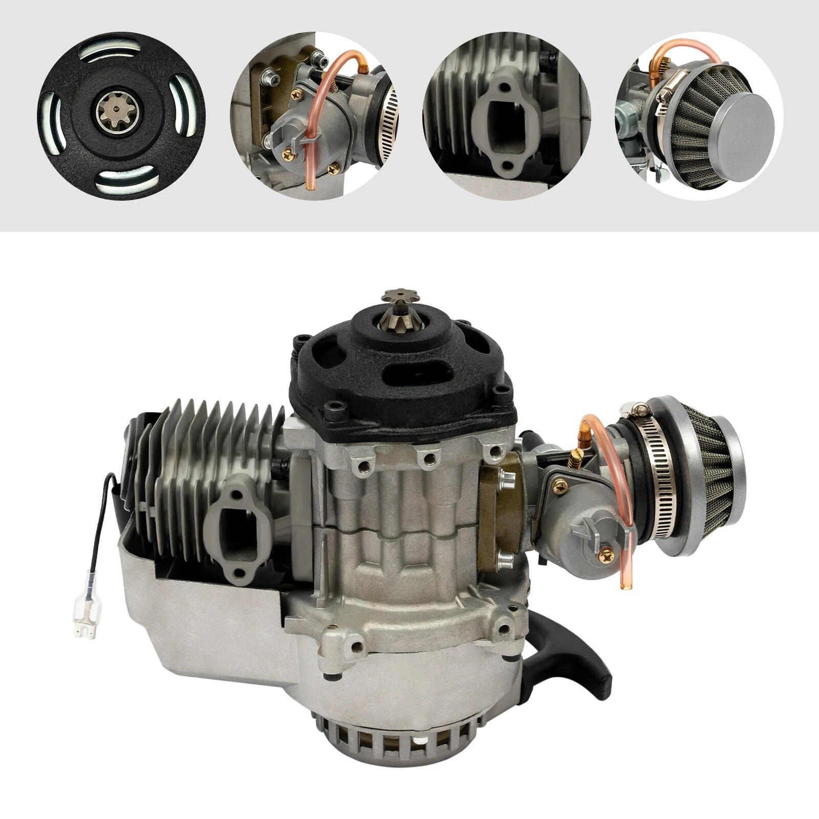 49CC Mini Motorcycle Engine 1900W 2 Stroke Engine Motor Pull Start 12500 RPM