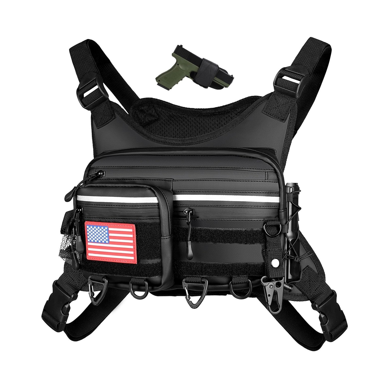 PLUSINNO Chest Bag For Men and Women, Chest Rig Tactical Vest for Sport, Runn...