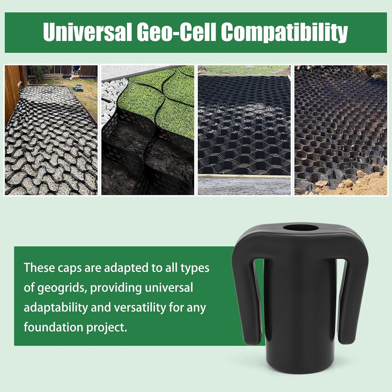 Geogrids Base Caps - ½ Inch Rebar Caps for Secure Grid Stabilization | Universal