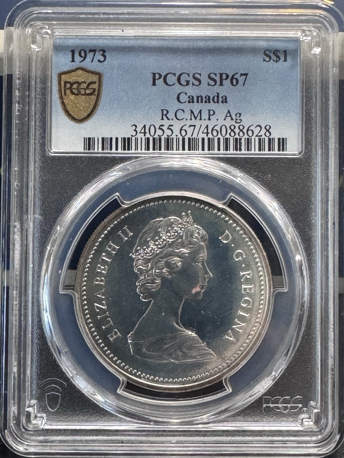 1973 Canadian silver RCMP Centennial Coin NGC SP67