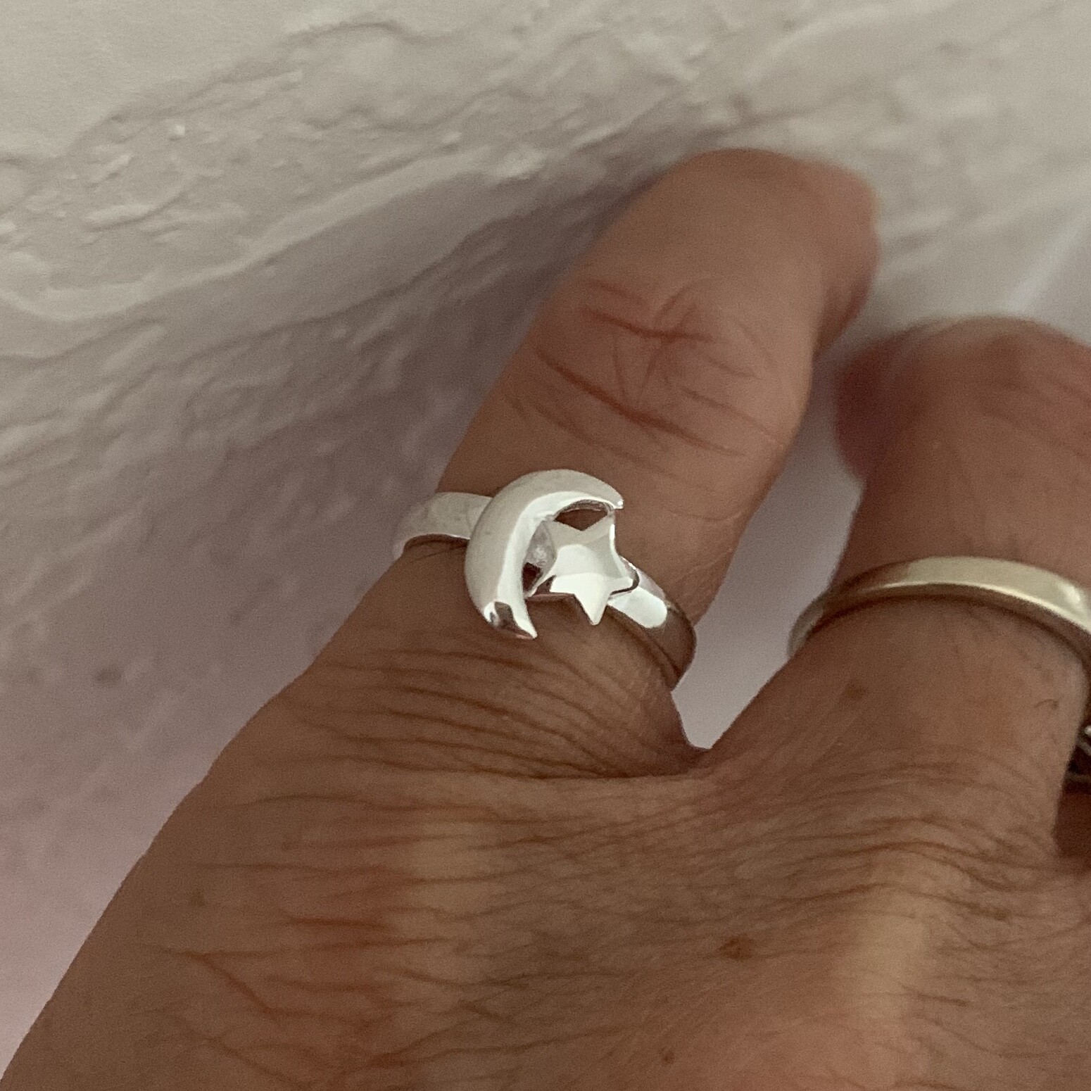 Sterling Silver Moon and Star Toe Ring, Moon Ring, Silver Rings, Star Ring
