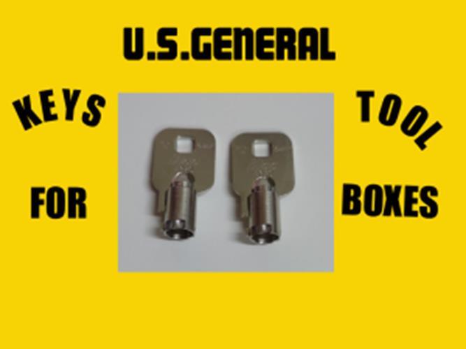 US GENERAL 0063-0878 SET OF 2 KEYS TUBULAR ROLLING TOOLBOX FREE SHIPPING
