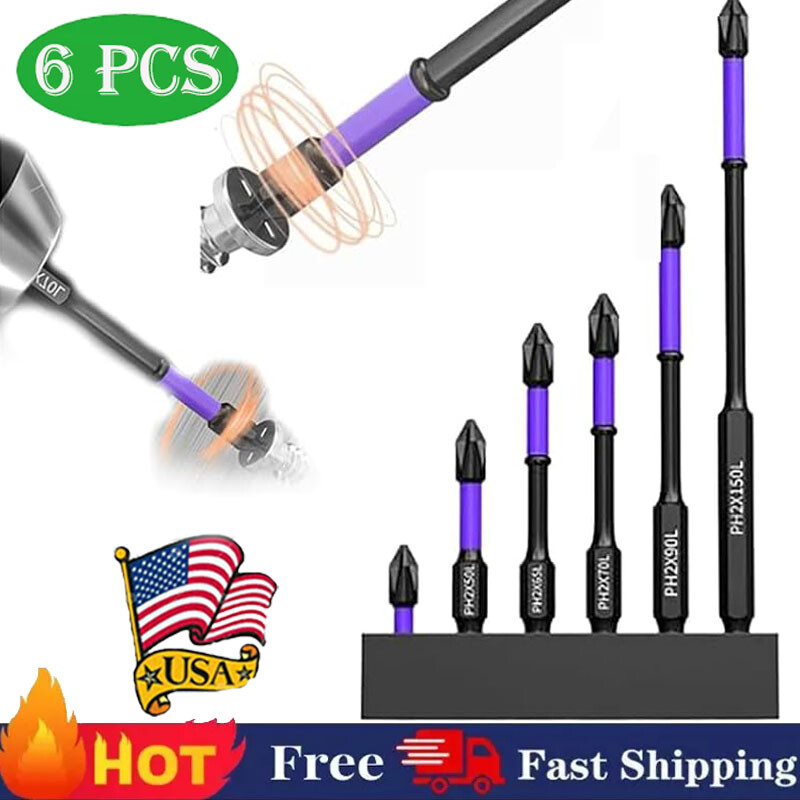6PCS High-Magnetic Screwdriver Drill Bit,Strong Magnetic Durability Drill Bit US