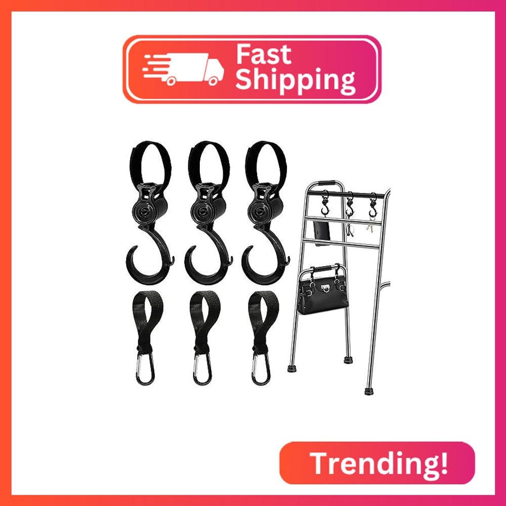 6Pcs Hooks for Walker Rollator Wheelchair Stroller Basket Ttray Accessories for