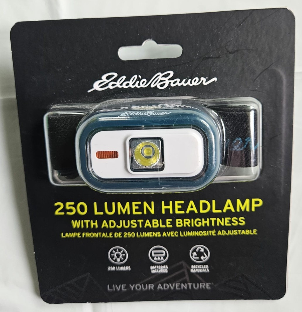 Eddie Bauer 250 Lumen Headlamp with Selectable Brightness Blue -New Sealed