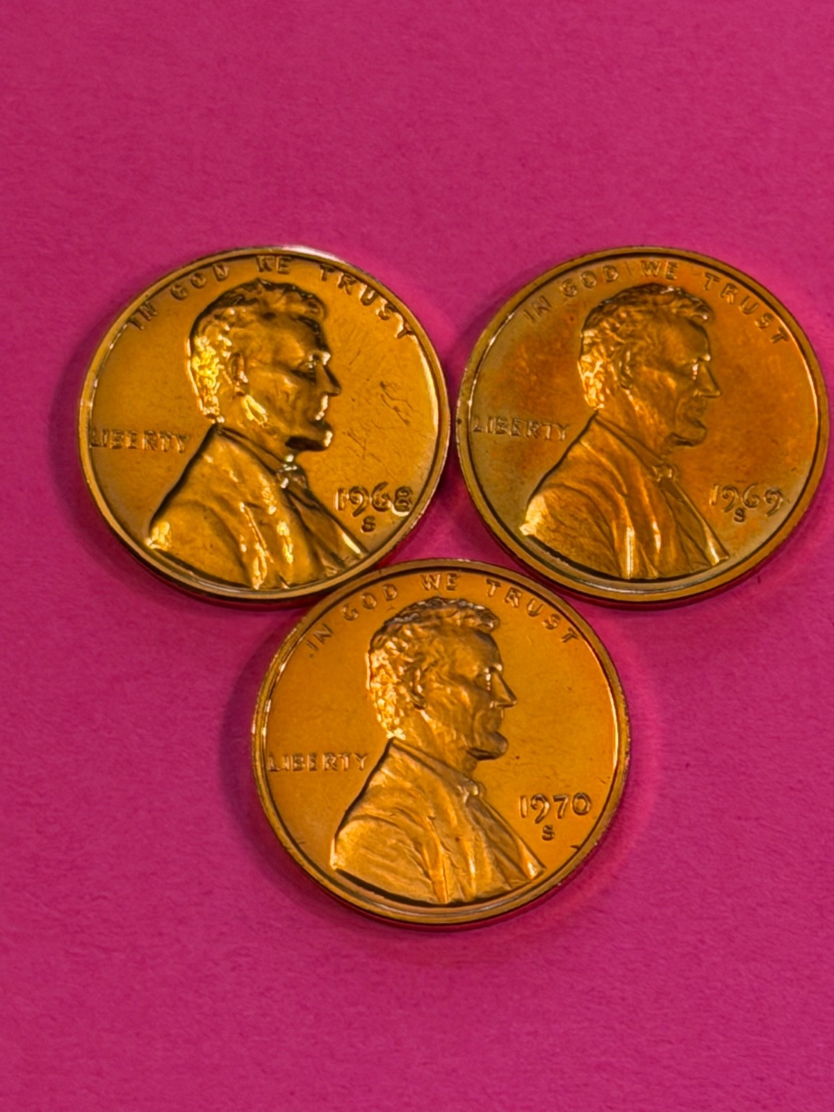 COIN PENNY 1968-1969-1970 S  FREE SHIPPING
