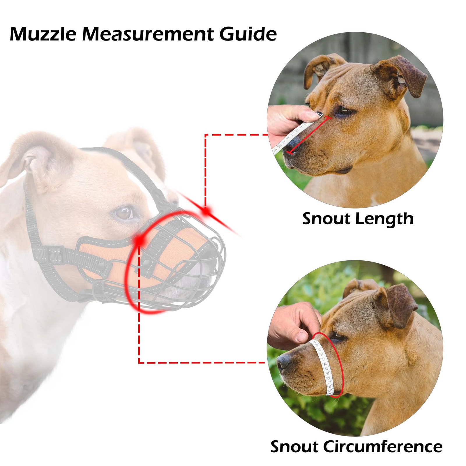OOPSDOGGY Pitbull Dog Muzzle Reflective Metal Mask Secure Wire Basket Muzzles...