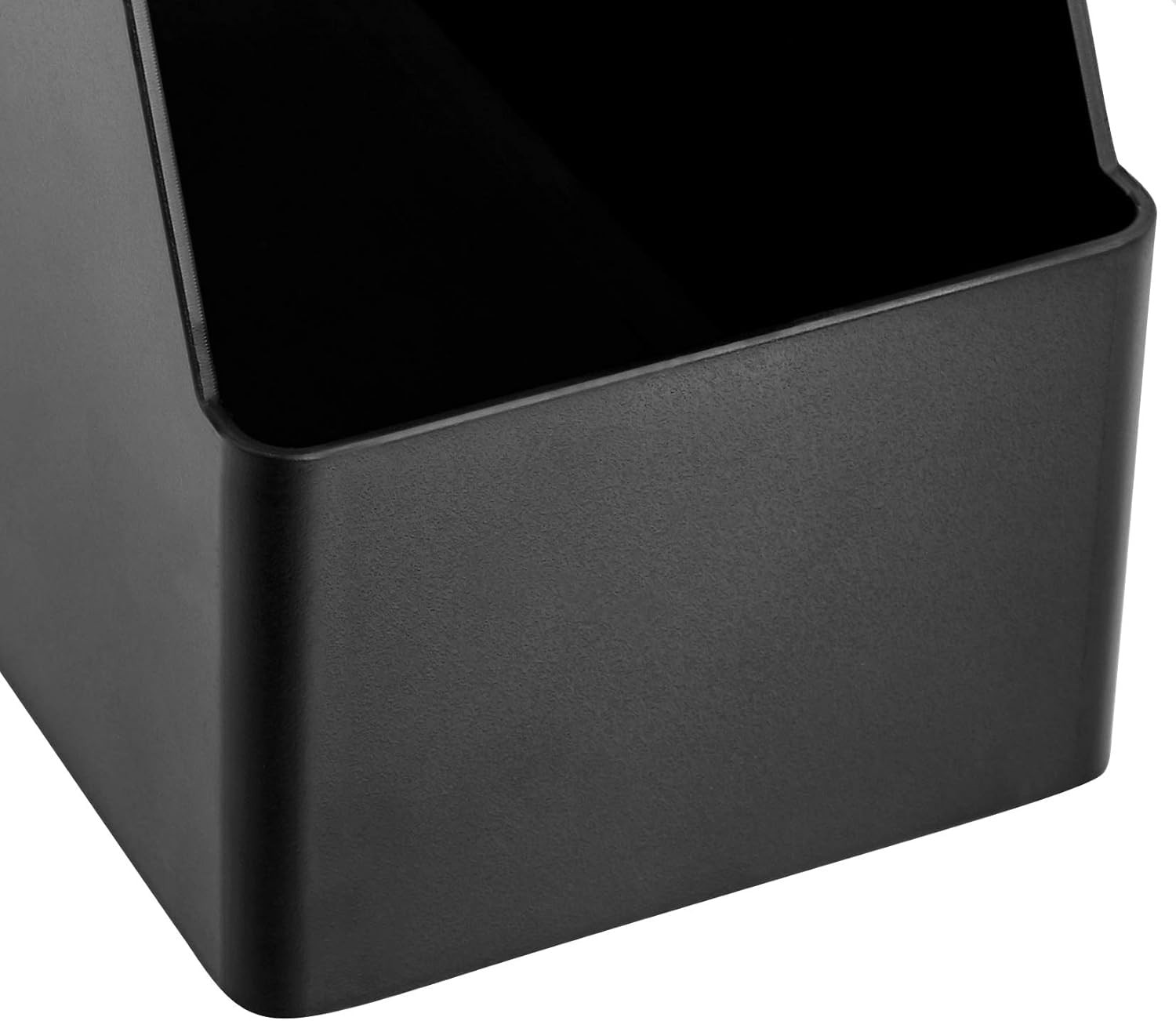 Amazon Basics Plastic Desk Organizer - Vertical Magazine and 2 pack, Black