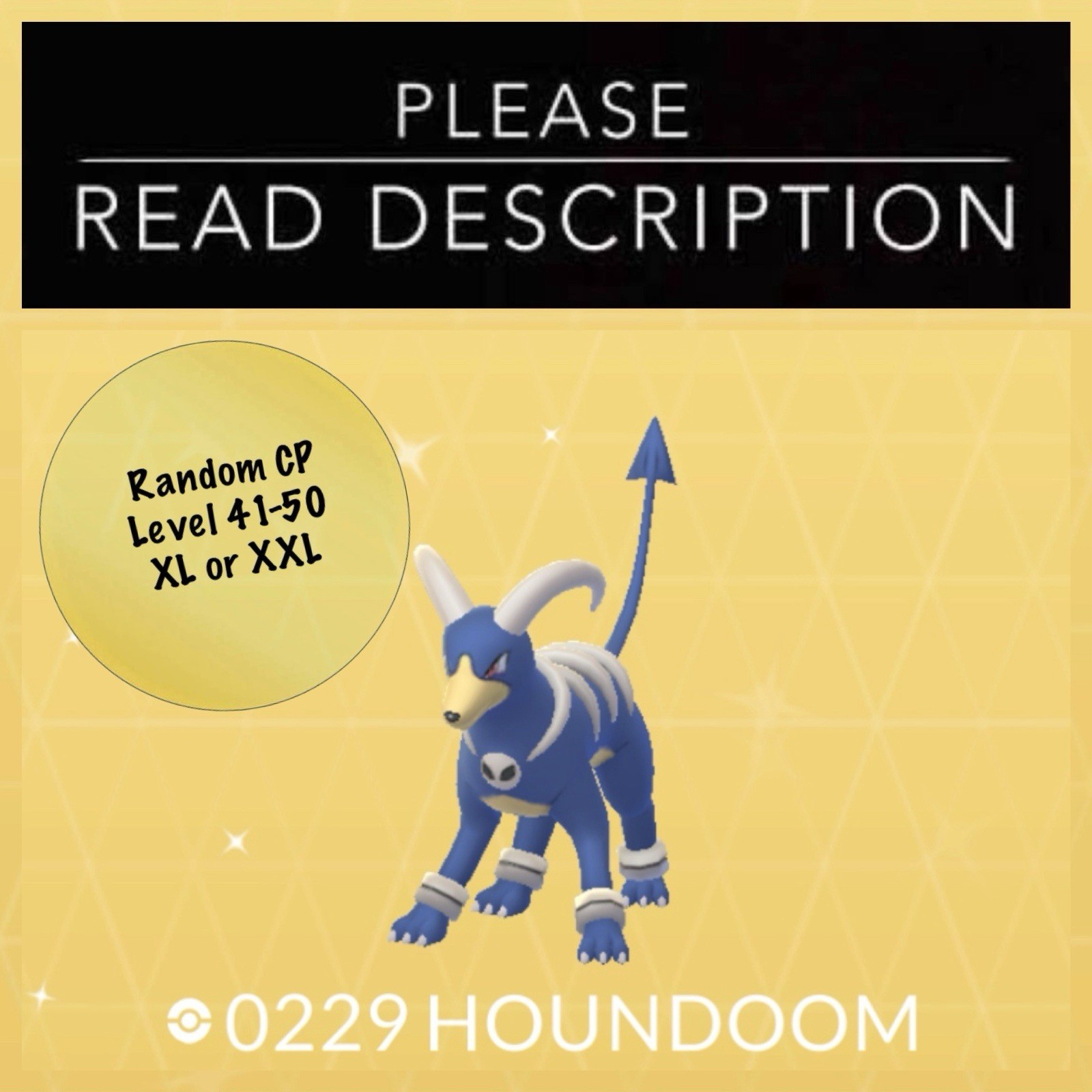 Shiny Houndoom Mighty High CP Wild Area (Instant/Ultra Friends) - Pokemon Go