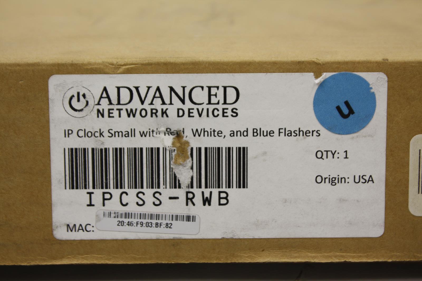 Advanced Network Devices IPCSS RWB RST 1 Small Surface Mount IP Clock w Flasher