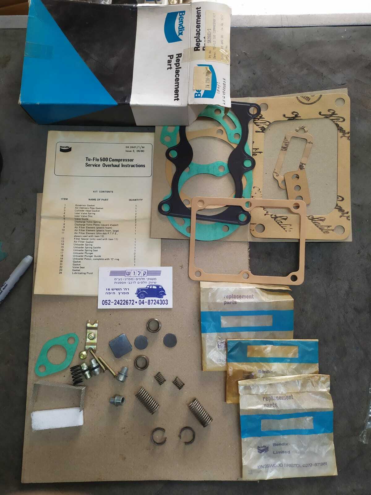BENDIX SK 2601/1 Air Brake Compressor Repair Kit  TU-FLO 500 , 24-226-201-1 NORS