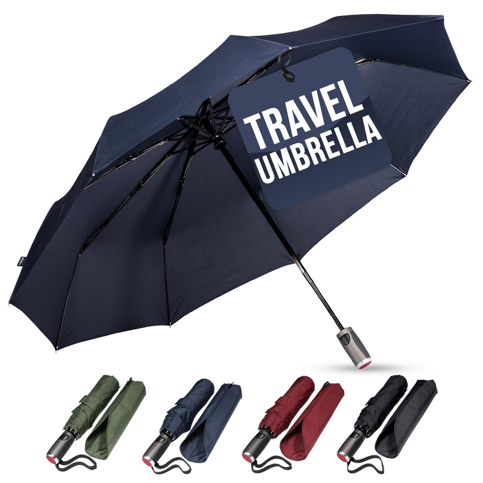 LifeTek Premium Travel Umbrella - Windproof & Compact for Men & Women, Auto Open