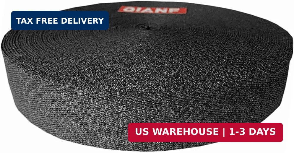 1 Inch Black Heavy Cotton Webbing 10 Yards for Bags Backpack Straps Belts Tote B